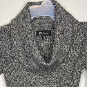 BCX Dress CHARMING WOMEN'S GREY/BLACK DRESS LONG SLEEVES